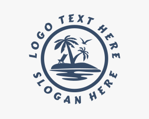 Beach Resort Island logo design