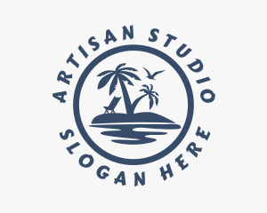 Beach Resort Island logo design