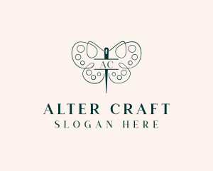 Needle Craft Butterfly logo design