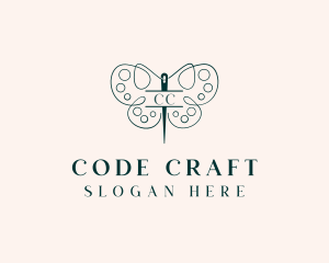 Needle Craft Butterfly logo design