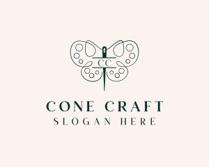 Needle Craft Butterfly logo design