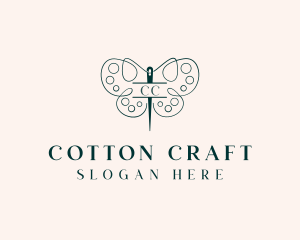 Needle Craft Butterfly logo design