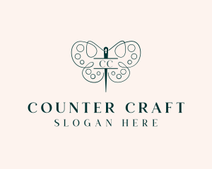 Needle Craft Butterfly logo design