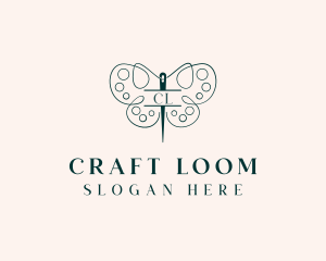 Needle Craft Butterfly logo design