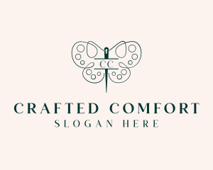 Needle Craft Butterfly logo design