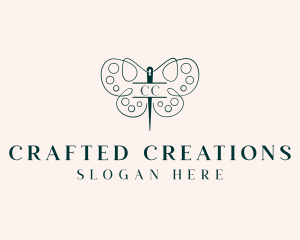 Needle Craft Butterfly logo design