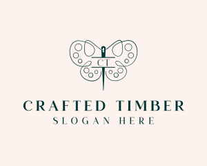 Needle Craft Butterfly logo design