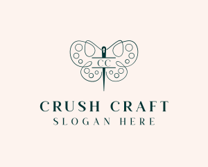 Needle Craft Butterfly logo design