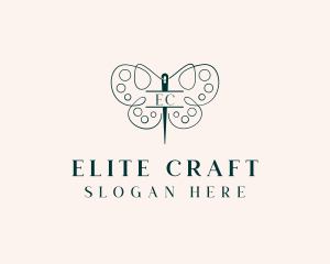 Needle Craft Butterfly logo design