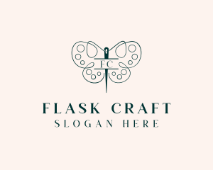 Needle Craft Butterfly logo design