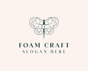 Needle Craft Butterfly logo design