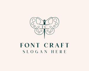 Needle Craft Butterfly logo design