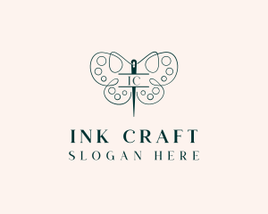 Needle Craft Butterfly logo design