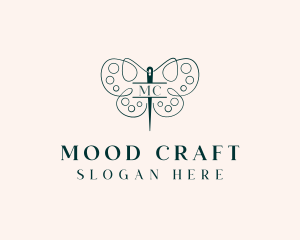 Needle Craft Butterfly logo design