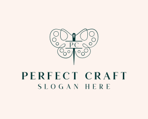 Needle Craft Butterfly logo design