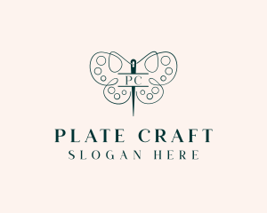 Needle Craft Butterfly logo design