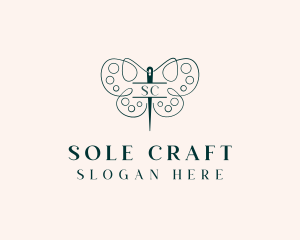 Needle Craft Butterfly logo design