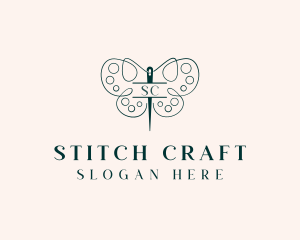 Needle Craft Butterfly logo design