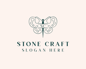 Needle Craft Butterfly logo design