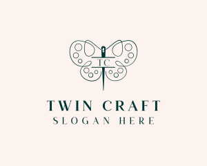 Needle Craft Butterfly logo design