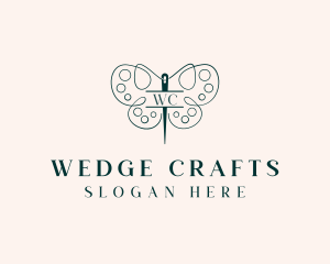 Needle Craft Butterfly logo design