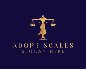 Lady Justice Balance Scale logo design