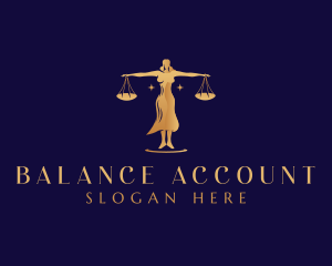 Lady Justice Balance Scale logo design