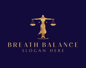 Lady Justice Balance Scale logo design