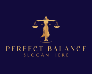 Lady Justice Balance Scale logo design