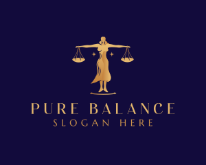 Lady Justice Balance Scale logo design