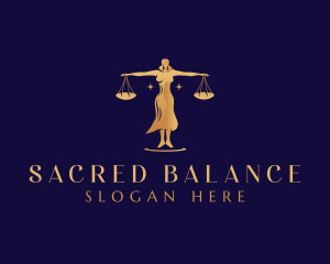 Lady Justice Balance Scale logo design