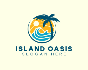 Surfing Tropical Resort logo design