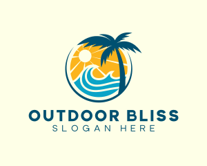 Surfing Tropical Resort logo design