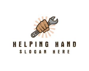 Hand Wrench Repair logo design