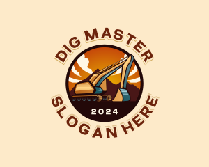 Excavator Digging Machinery logo design