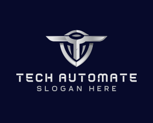 Tech Shield Letter T logo design