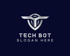 Tech Shield Letter T logo design