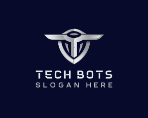 Tech Shield Letter T logo design