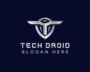 Tech Shield Letter T logo design