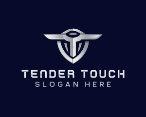 Tech Shield Letter T logo design