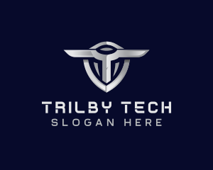 Tech Shield Letter T logo design