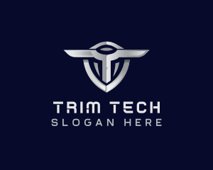 Tech Shield Letter T logo design