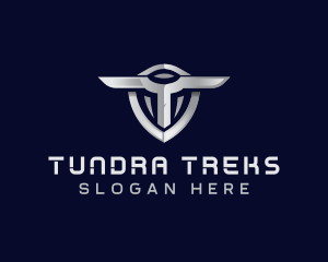 Tech Shield Letter T logo design