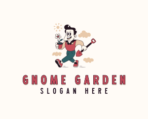 Shovel Garden Landscaper logo design