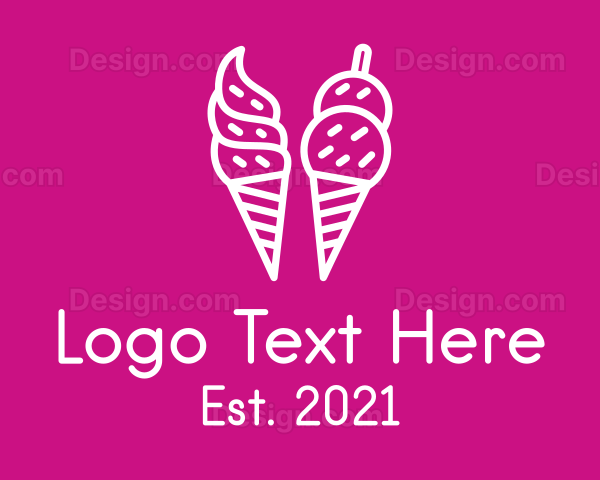 Ice Cream Sundae Cone Logo