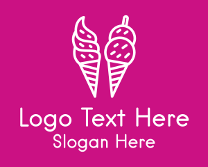 Ice Cream Sundae Cone Logo