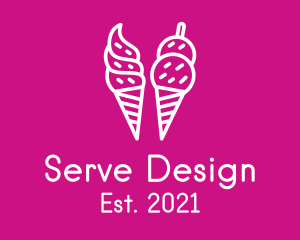 Ice Cream Sundae Cone logo design