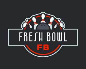 Bowling Pin Tournament Alley logo design