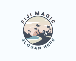 Ocean Palm Tree Beach logo