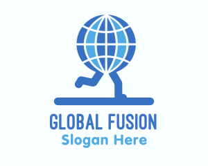 Blue Global Runners logo design